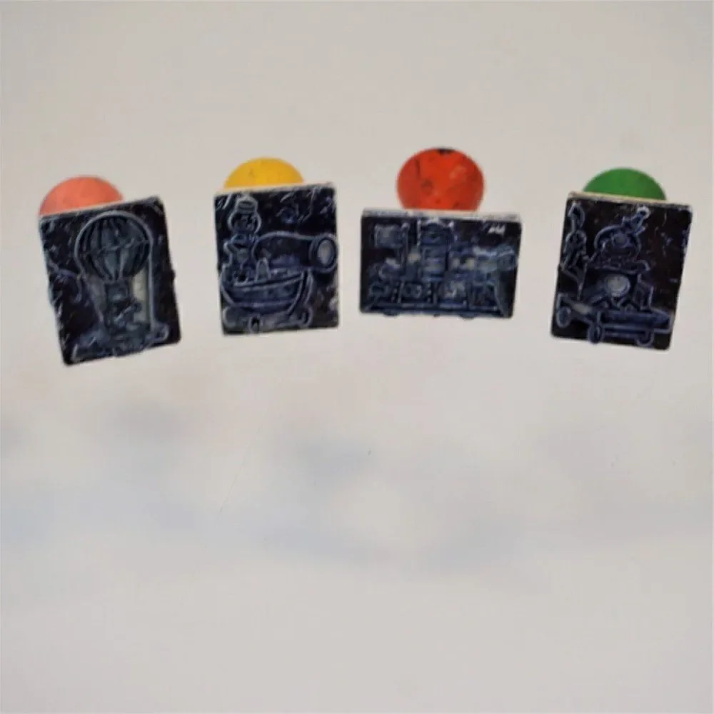 Vintage Kids Rubber Stamps Mixed Lot of 14 With Stamp Pad Kids Crafts